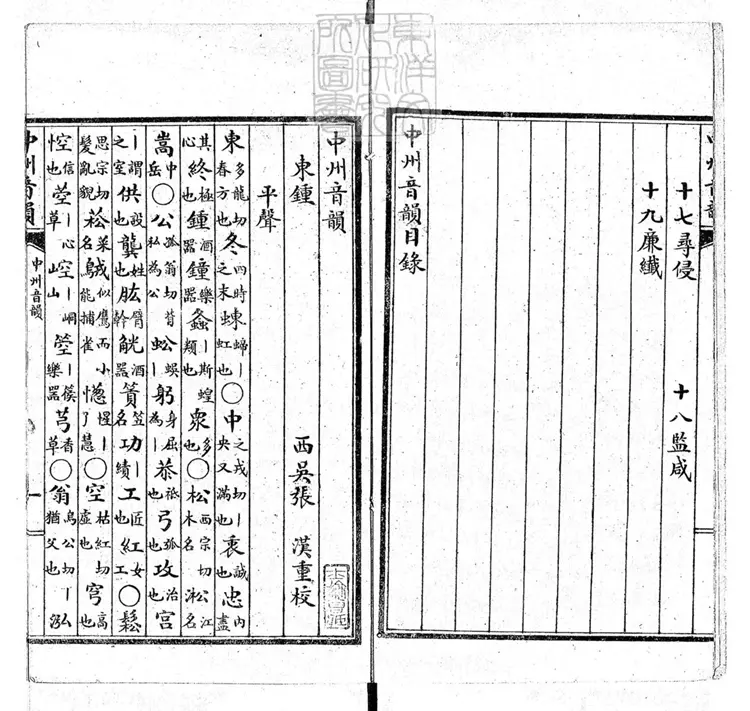 64 中州音韻一卷　民國□年北京大學石印本
