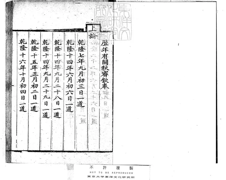 254 歷年有關秋審上諭一卷 刊本 254 歷年有關秋審上諭一卷 刊本
