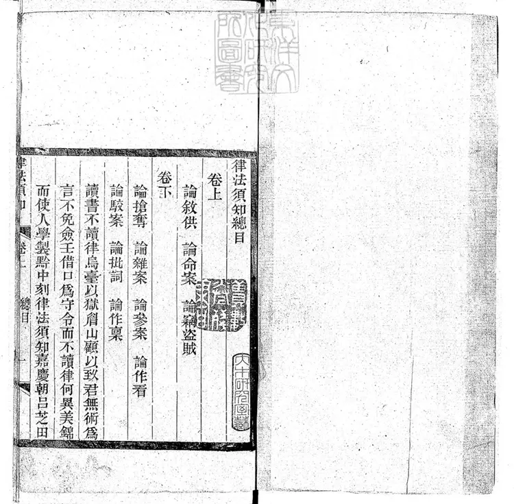 251 律法須知二卷　光緒十二年重刊本