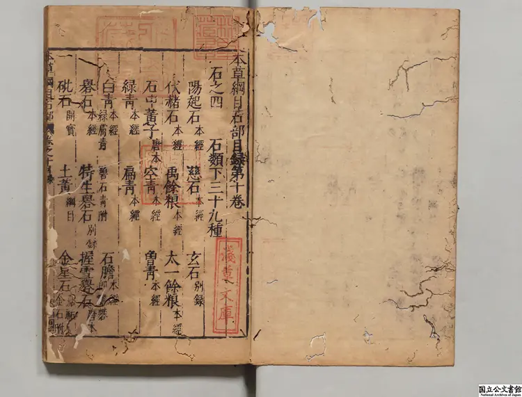 本草綱目  著者李時珍（明）明万暦31年刊本