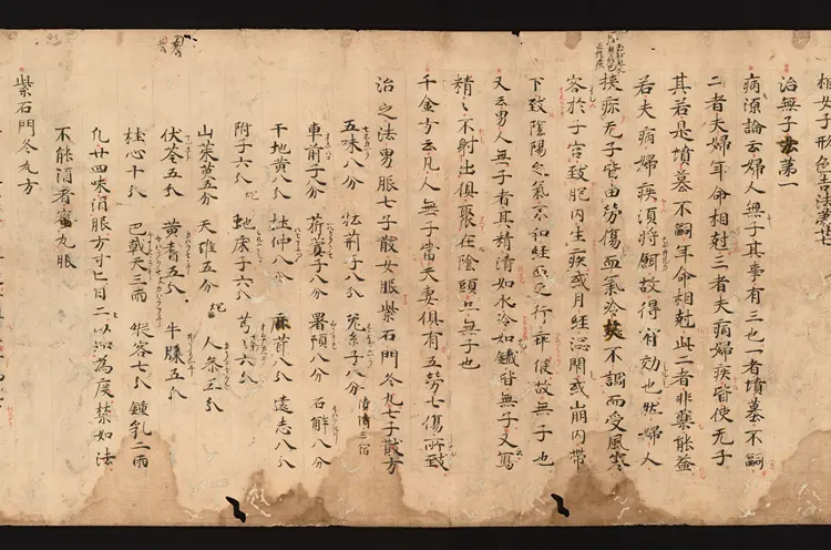 医心方.丹波康赖撰.24.卷二十四.总三十卷.十二世纪抄本.东京国立博物馆藏