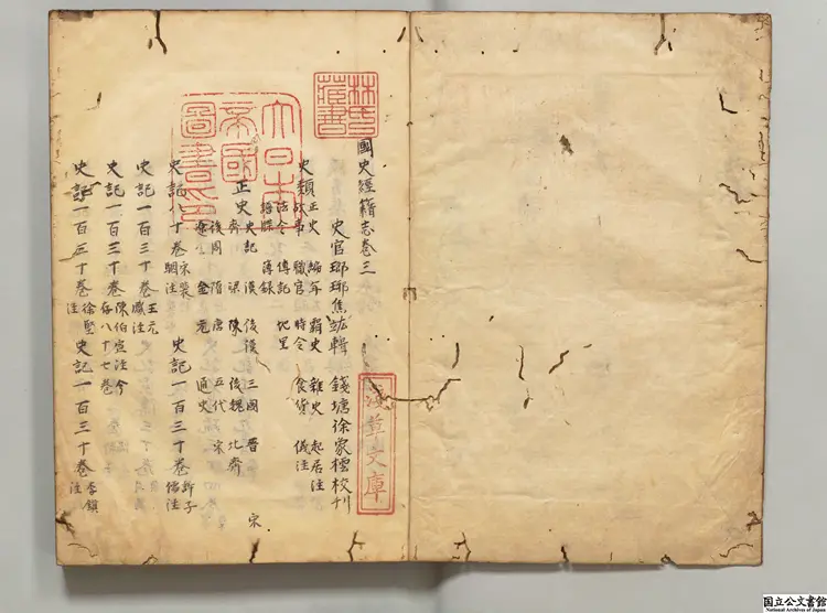 国史経籍志  選者焦竑（明）／校訂者徐象橒（明）江戸写本