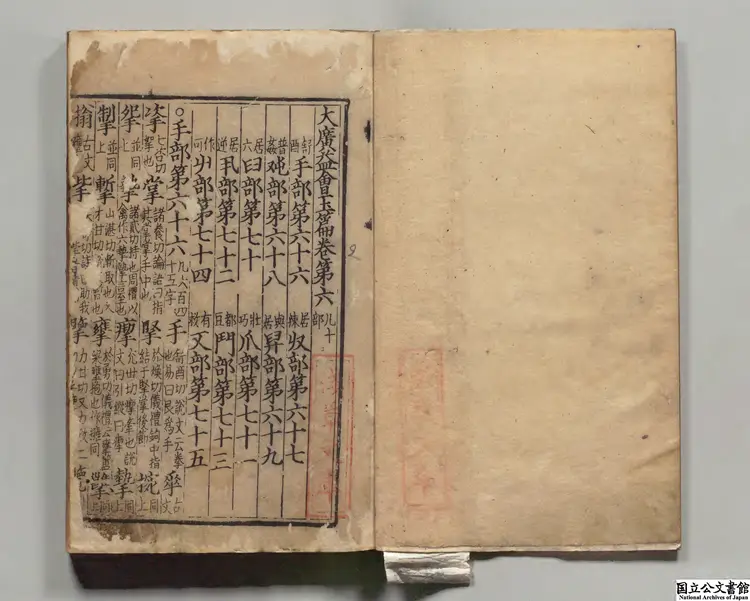 大広益会玉篇甲 選者顧野王（梁）／校訂者孫強（唐）宋刊本