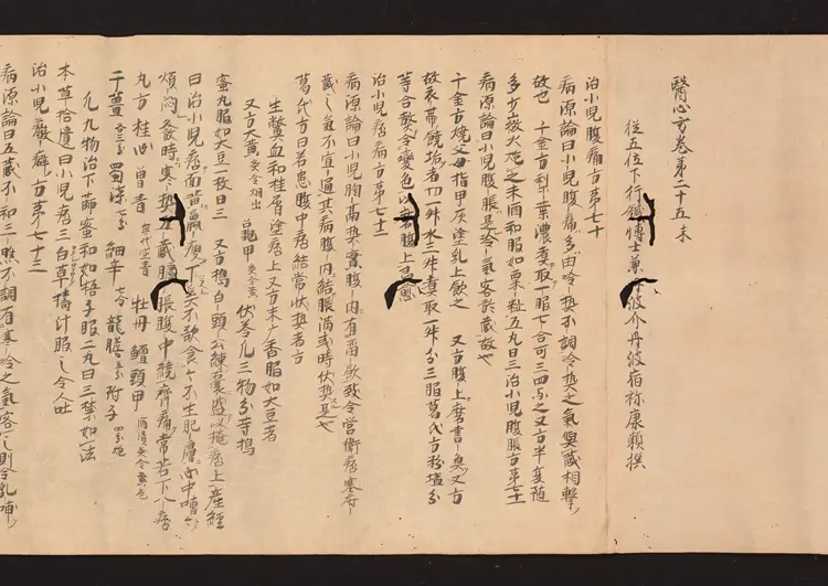 医心方.丹波康赖撰.25.2.卷二十五.二.总三十卷.十二世纪抄本.东京国立博物馆藏 医心方.丹波康赖撰.25.2.卷二十五.二.总三十卷.十二世纪抄本.东京国立博物馆藏