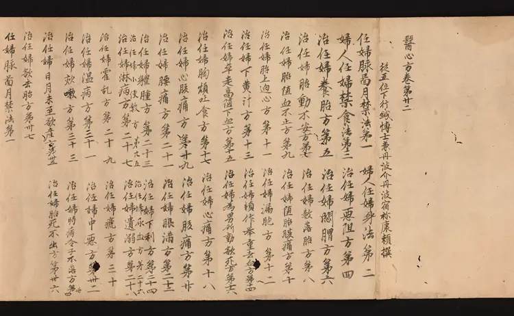 医心方.丹波康赖撰.22.卷二十二.总三十卷.十二世纪抄本.东京国立博物馆藏