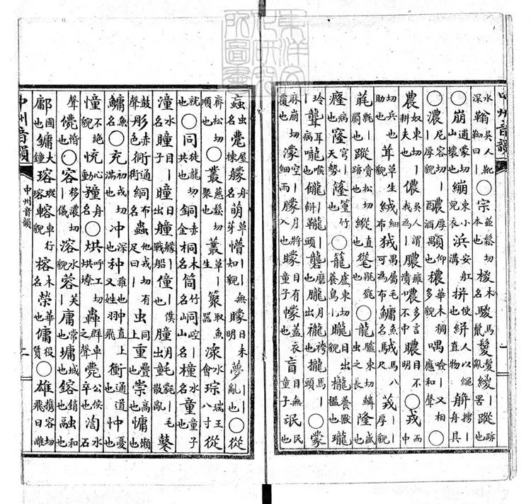 64 中州音韻一卷　民國□年北京大學石印本