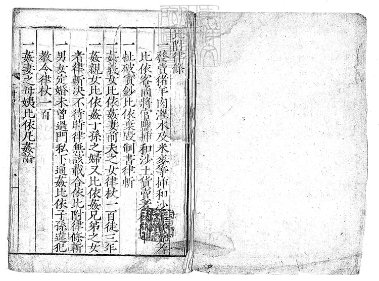 213 大明律例附解殘二卷（存卷第二第三）　嘉靖二十三年邗江書院重刊本