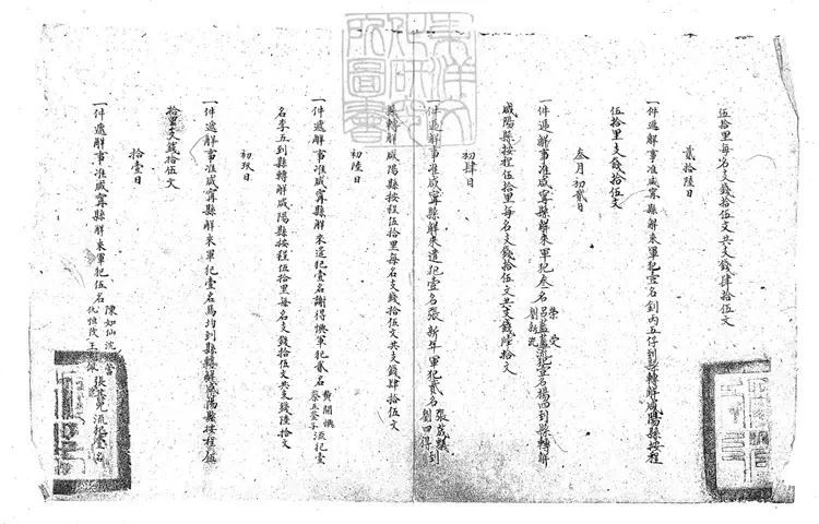 132 陝西西安府造具卑府所屬咸甯等州縣宣統貳年分支過遞犯口糧錢文奏銷清冊不分卷 宣統三年鈔本 132 陝西西安府造具卑府所屬咸甯等州縣宣統貳年分支過遞犯口糧錢文奏銷清冊不分卷 宣統三年鈔本