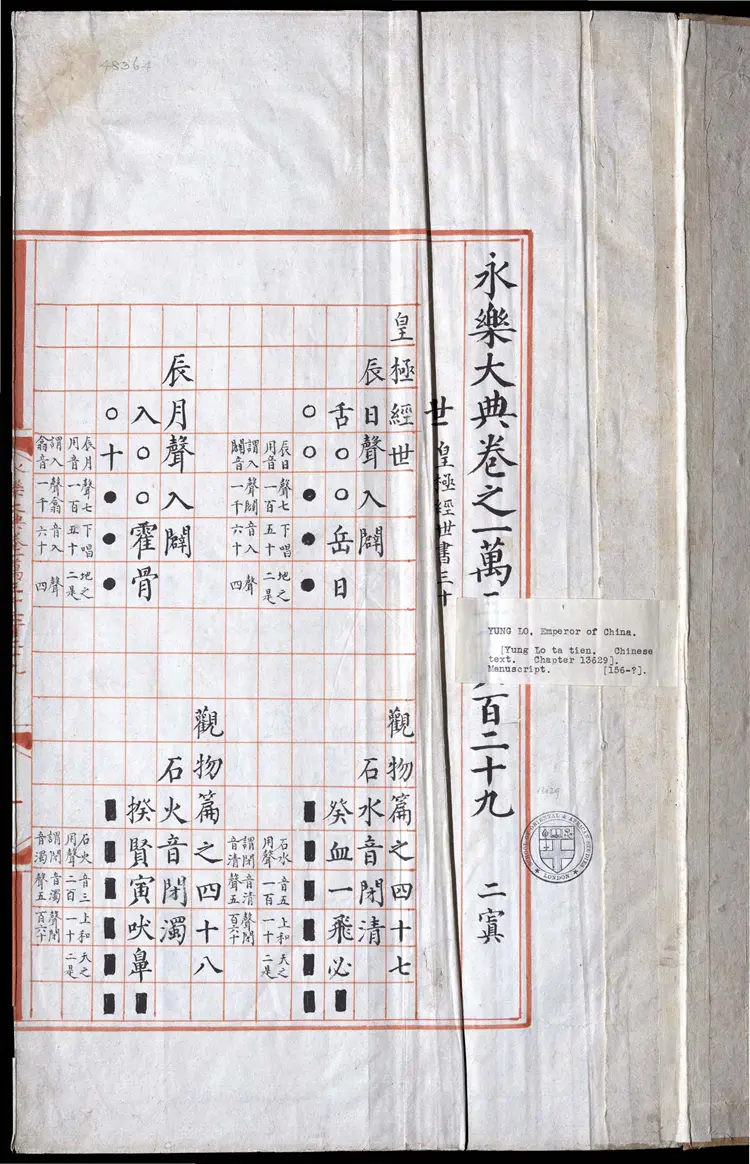 《永乐大典》卷13629世字明嘉靖隆庆间内府重写本