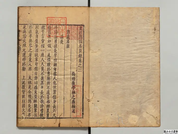 皇明応謚名臣備考録 著者林之盛(明)明刊本 皇明応謚名臣備考録 著者林之盛(明)明刊本