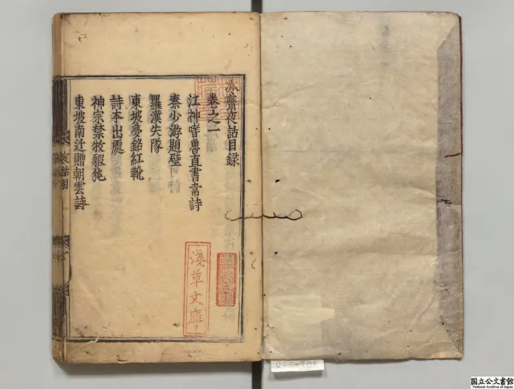 冷斎夜話 著者恵洪（宋）正保02年刊本