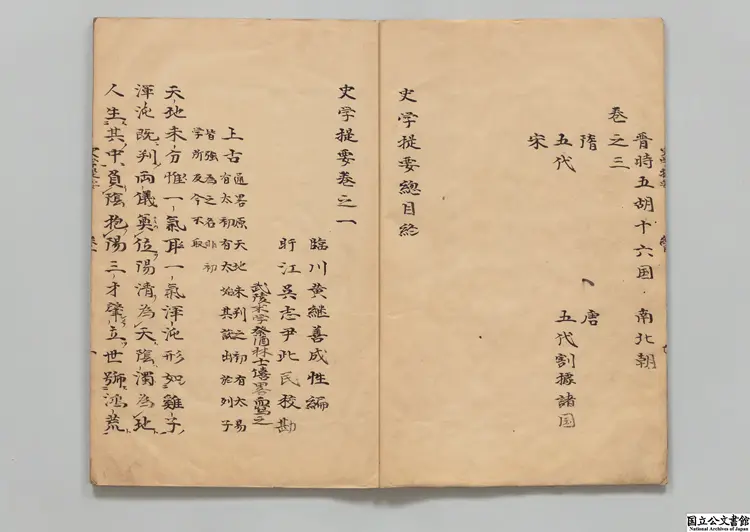 史学提要 著者黄継善(宋)元文03年写本 史学提要 著者黄継善(宋)元文03年写本