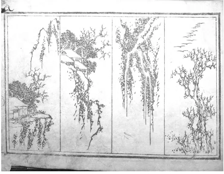 花鸟山水细画図式