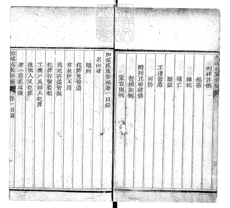 217 加減成案新編六卷　道光十三年校刊本
