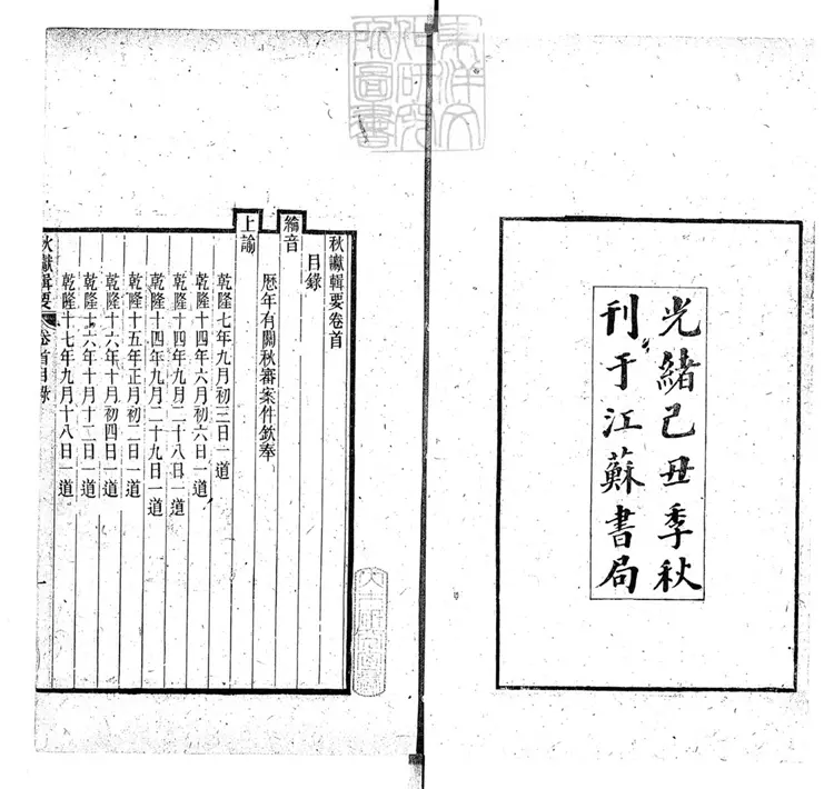 269 秋讞輯要六卷首一卷　光緒十五年刊本