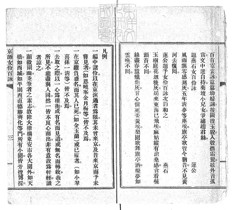 458 京師女伶百詠 民國六年排印本 458 京師女伶百詠 民國六年排印本