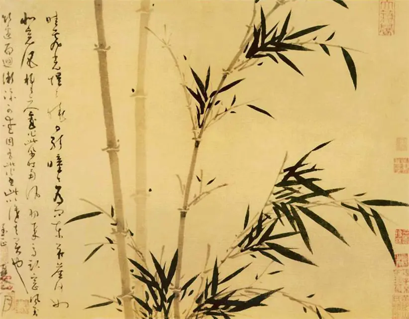 元朝吴镇草书苏轼题文同画偃竹记并墨竹谱 元朝吴镇草书苏轼题文同画偃竹记并墨竹谱