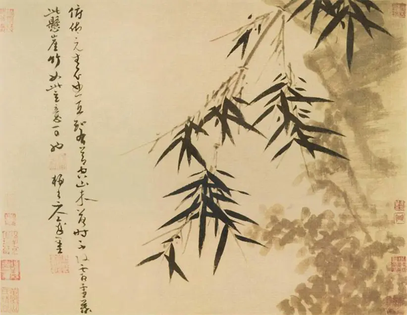 元朝吴镇草书苏轼题文同画偃竹记并墨竹谱 元朝吴镇草书苏轼题文同画偃竹记并墨竹谱