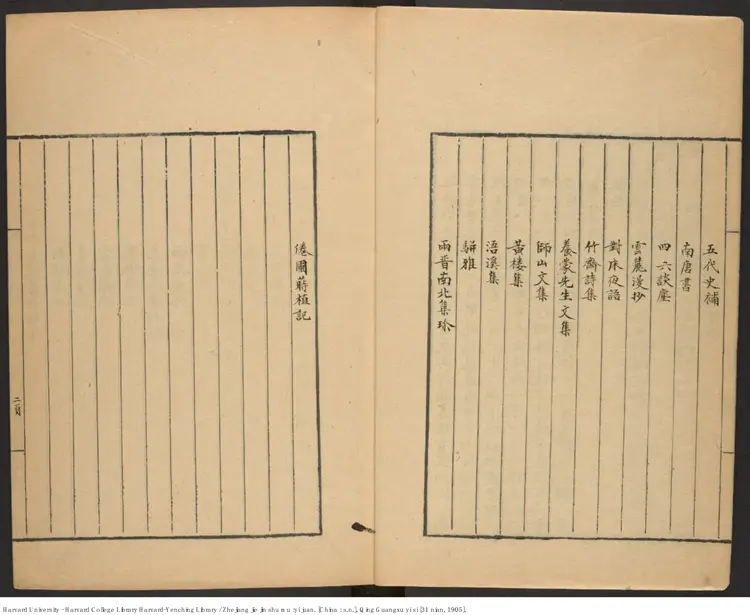 《浙江解進書目》一卷【清】王仁浚 清光緒31年(西元1905年) 《浙江解進書目》一卷【清】王仁浚 清光緒31年(西元1905年)