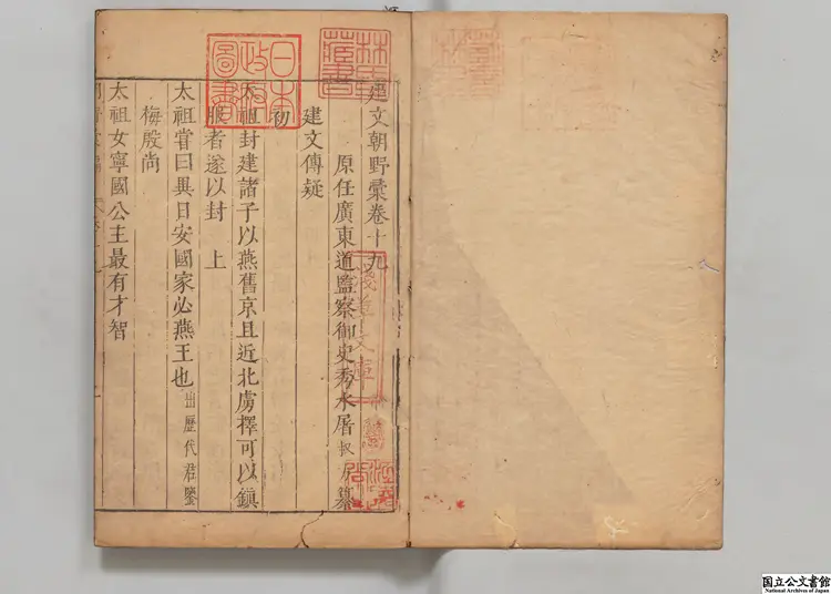 建文朝野彙編  著者屠叔方（明）明刊本