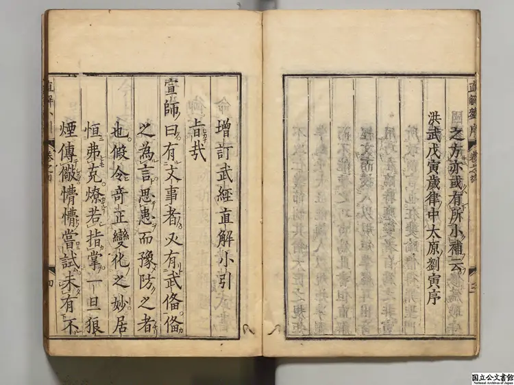 武経直解 選者劉寅（明）／補訂者張居正（明）／校訂者翁鴻業（明）寛永20年刊本