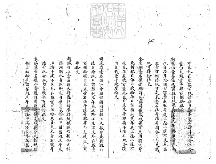 127 四川布政使司四川按察使司呈賚補錄光緒貳拾參年分支給各屬監犯囚糧米石錢文壹案清冊一卷 光緒三十三年原鈔本 127 四川布政使司四川按察使司呈賚補錄光緒貳拾參年分支給各屬監犯囚糧米石錢文壹案清冊一卷 光緒三十三年原鈔本
