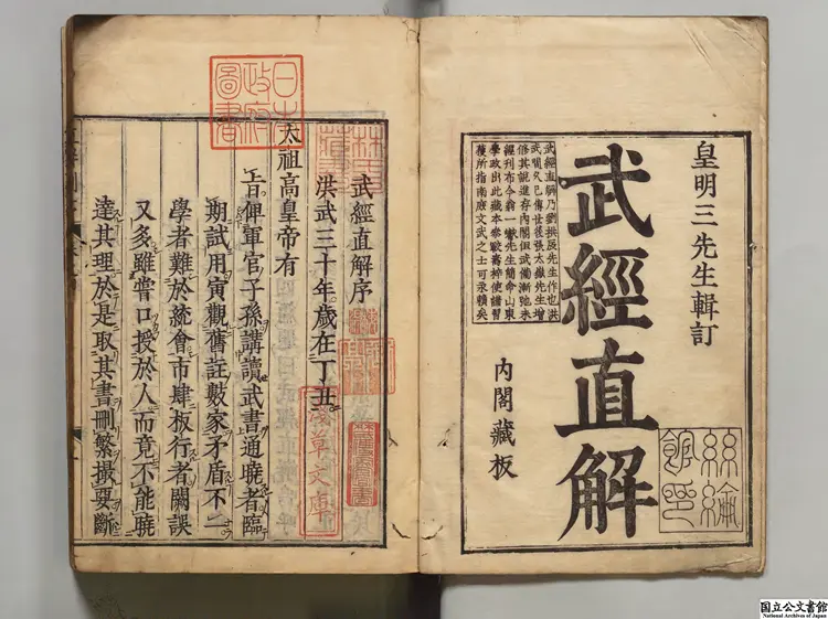 武経直解 選者劉寅（明）／補訂者張居正（明）／校訂者翁鴻業（明）寛永20年刊本