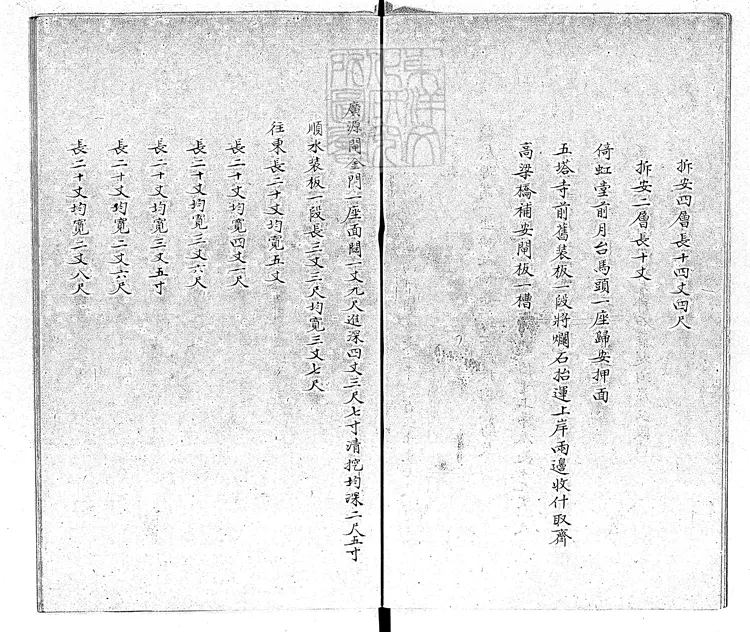 361 廣源閘至鐵欞閘河桶等工銷算丈尺做法清冊一卷　鈔本