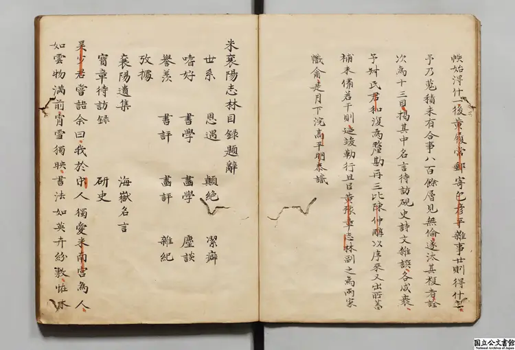 米襄陽志林 選者米芾(宋)/補訂者范明泰(明)江戸写本 米襄陽志林 選者米芾(宋)/補訂者范明泰(明)江戸写本