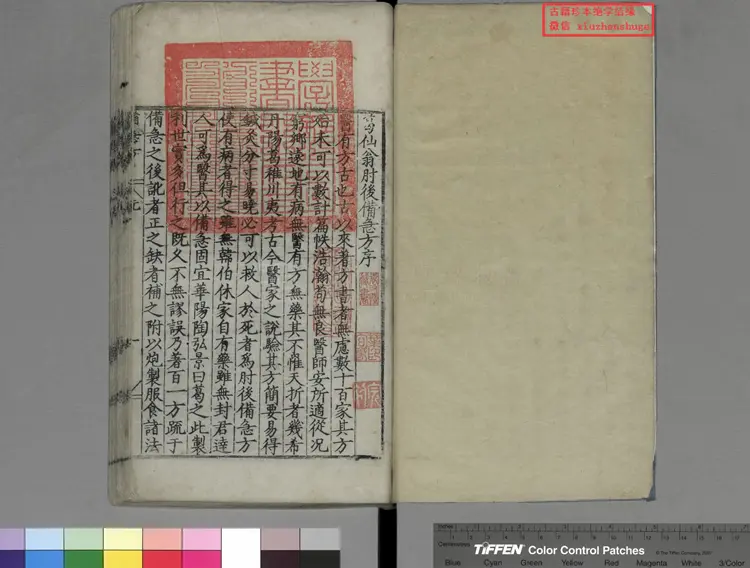 葛仙翁肘後備急方（八卷，晉葛洪撰，明嘉靖時期襄陽知府呂顒刊本