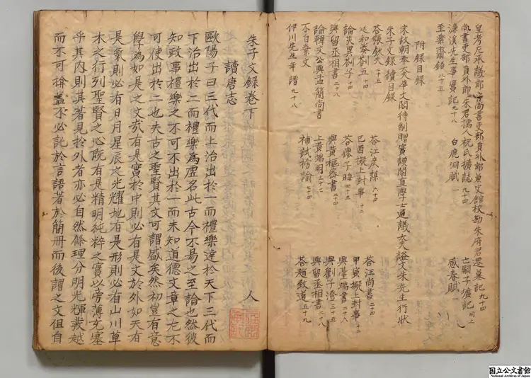 朱子文録  編者奇大升（朝鮮） 寛政07年写本