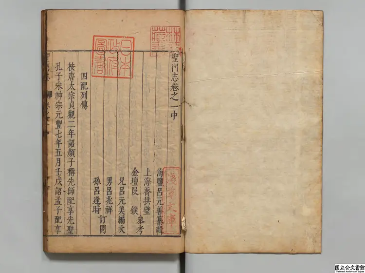 聖門志 選者呂元善(明)/編者呂元美(明)明天啓05年刊本 聖門志 選者呂元善(明)/編者呂元美(明)明天啓05年刊本