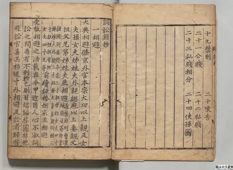 詞訟類抄 朝鮮刊本 詞訟類抄 朝鮮刊本