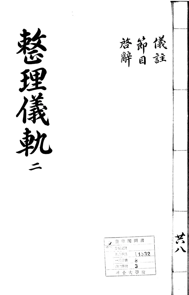 園幸乙卯整理儀軌