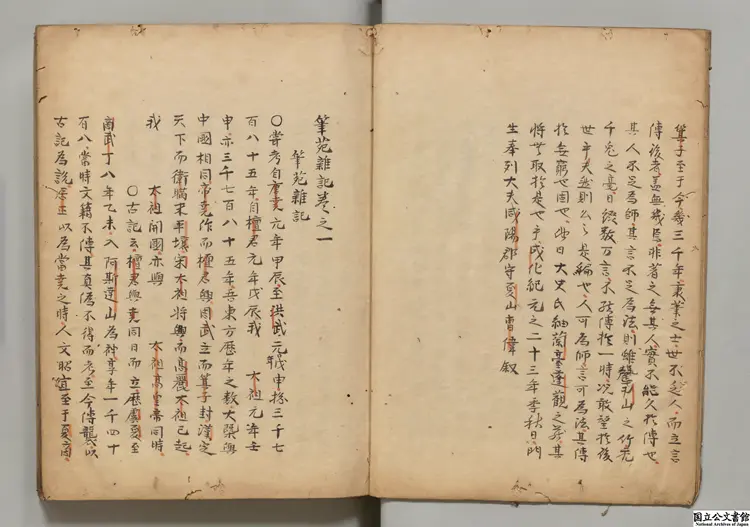 筆苑雑記 著者徐居正（朝鮮）江戸初写本