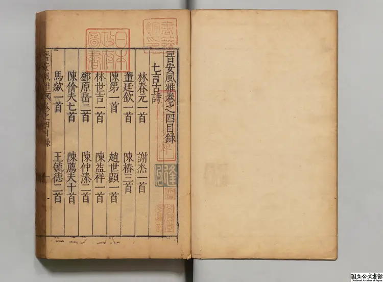 晋安風雅  編者徐熥（明）／校訂者陳薦夫（明）明万暦26年刊本（序刊）0084