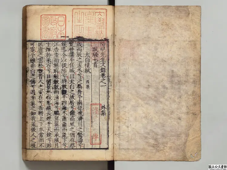 陽明先生文録  選者王守仁（明）／編者銭徳洪（明）明嘉靖15年刊本（序刊）0246