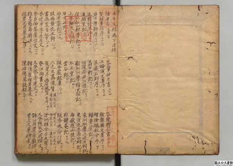 朱子文録  編者奇大升（朝鮮） 寛政07年写本