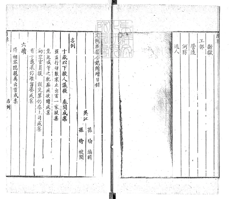 165 [定例成案合鐫]續增不分卷　康熙五十八年刊本