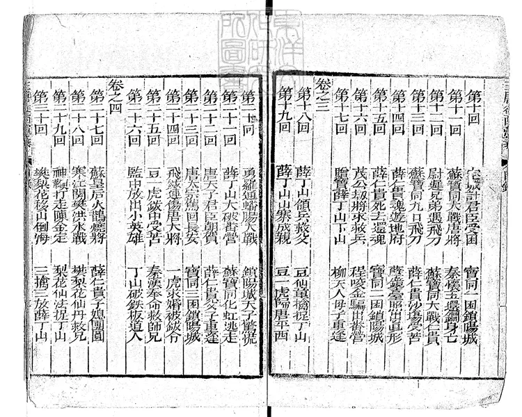 862 異說後唐傳三集薛丁山征西樊梨花全傳九十回　同治二年金玉樓刊本
