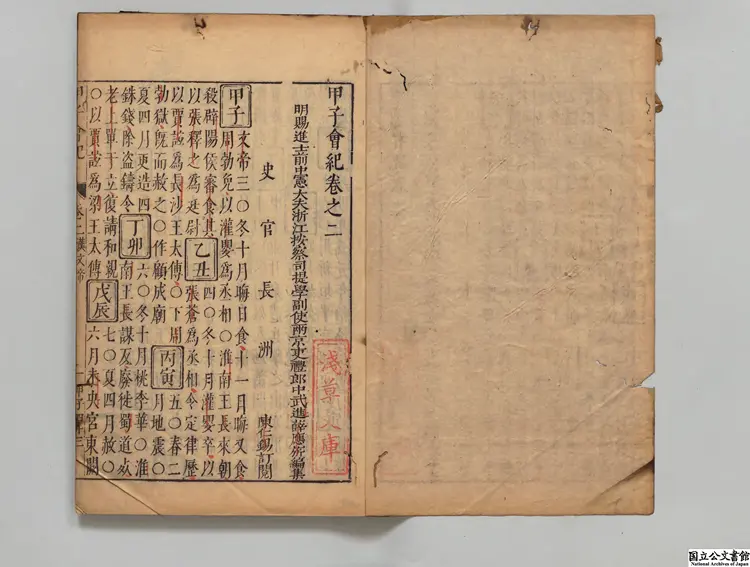 甲子会紀 編者薛応旂（明）／校訂者陳仁錫（明）明刊本