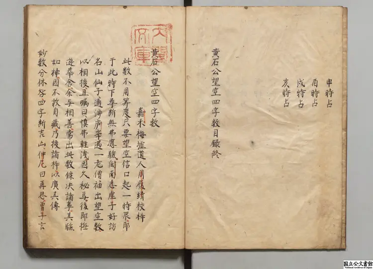 黄石公望空四字数 校訂者周履靖(明)江戸初写本 黄石公望空四字数 校訂者周履靖(明)江戸初写本