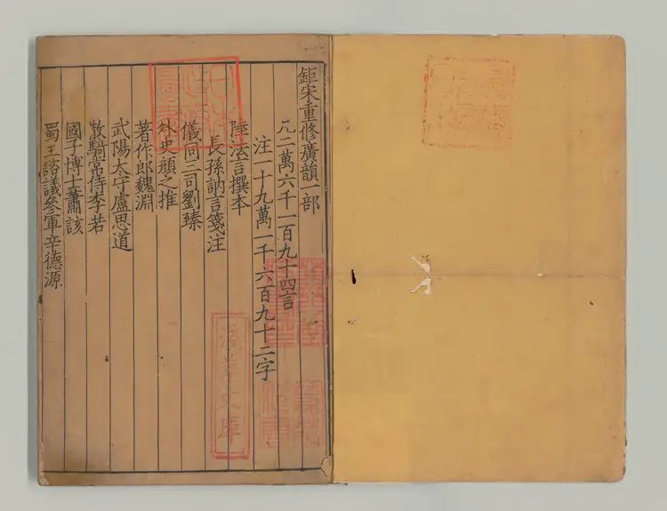 鉅宋広韻 選者陳彭年（宋）宋乾道05年黄三八郎刊本