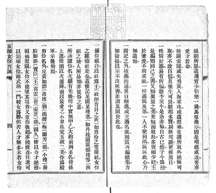 458 京師女伶百詠 民國六年排印本 458 京師女伶百詠 民國六年排印本