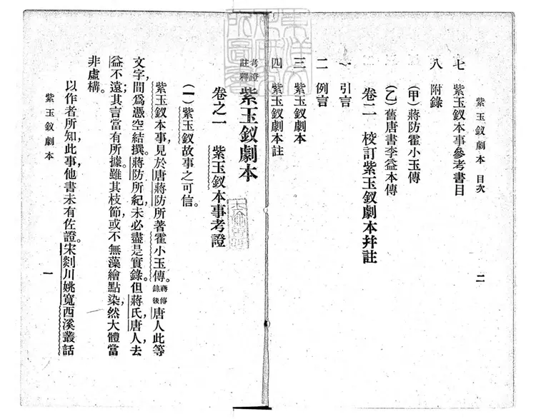 658 考證註釋紫玉釵劇本二卷　民國十四年上海商務印書館排印本