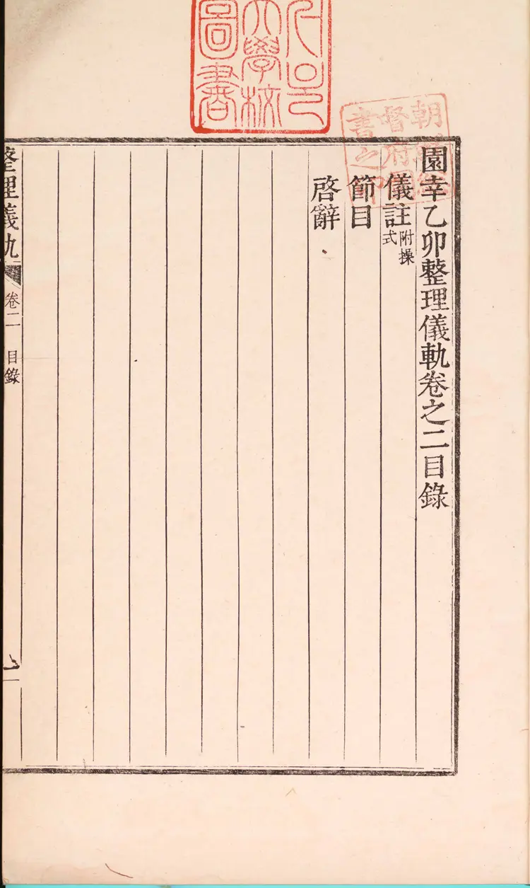 園幸乙卯整理儀軌