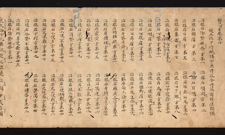 医心方.丹波康赖撰.20.卷二十.总三十卷.十二世纪抄本.东京国立博物馆藏