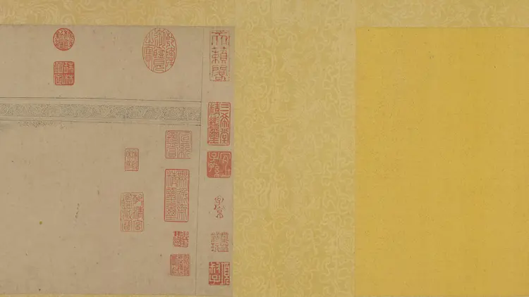 老子授经图卷.传元代.盛懋作.吴叡.隶书道德经.纸本墨笔.北京故宫博物院藏