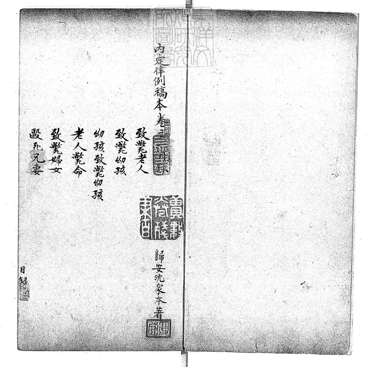 144 內定律例稿本六卷　鈔本