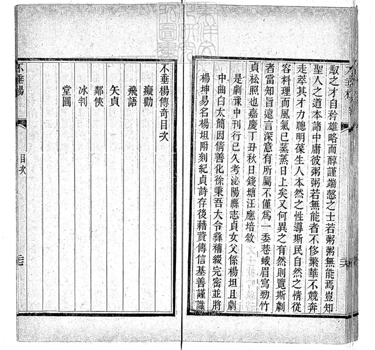 573 不垂楊傳奇一卷（紀貞詩存一卷坿錄）